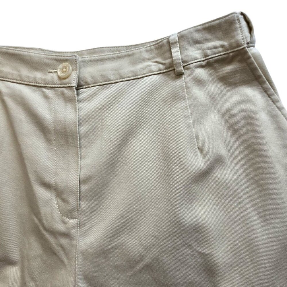 L.L.Bean Classic Fit Cotton Khaki Shorts Adjustable Waist Size 14 Beige - Picture 7 of 12